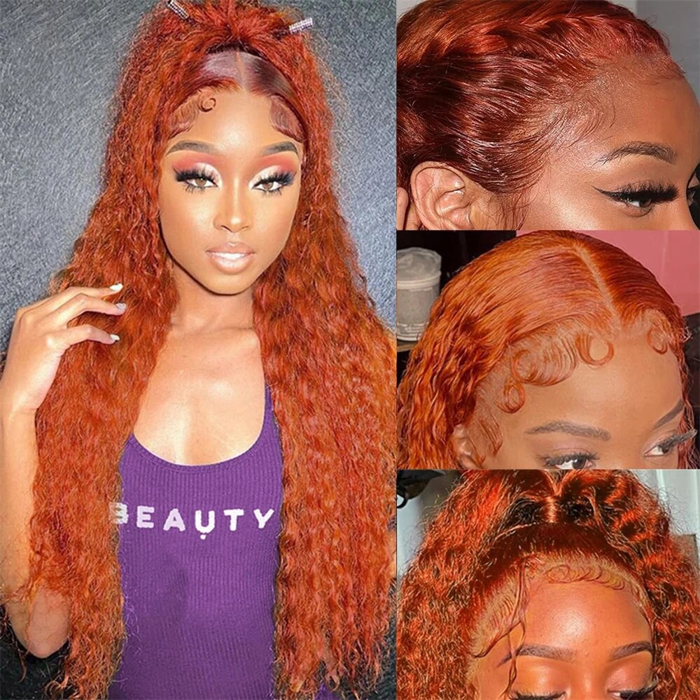 Perruque Lace Front Curly Ginger 13X6
