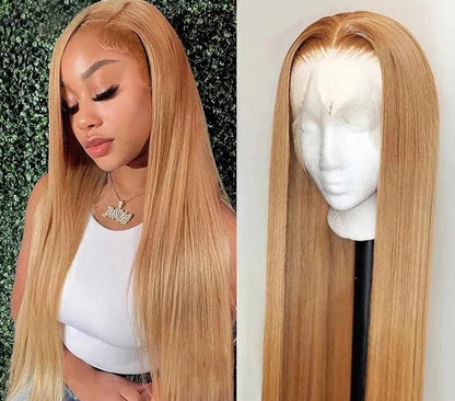Perruque Lace Front Wigs  lisse 13x4 HD Lace Front Human Honey