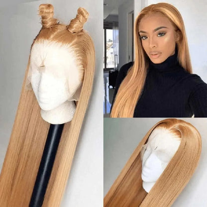 Perruque Lace Front Wigs  lisse 13x4 HD Lace Front Human Honey